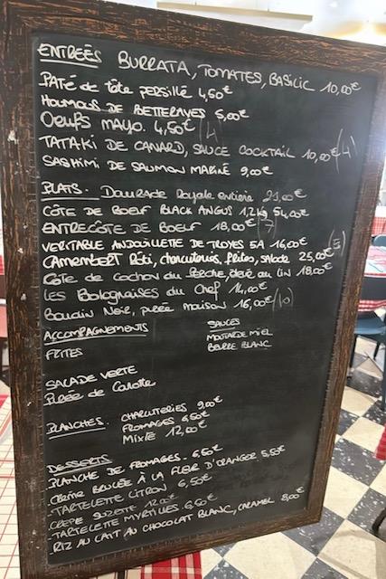 Chez Ginette 1931 - Menu Image 1